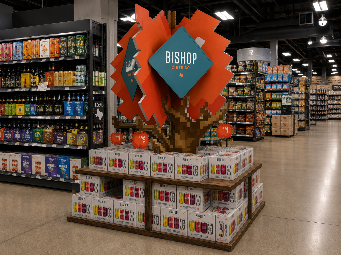 Bishop Cider mass display
